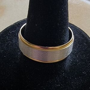 New Steel Gold and Silver Band Ring.